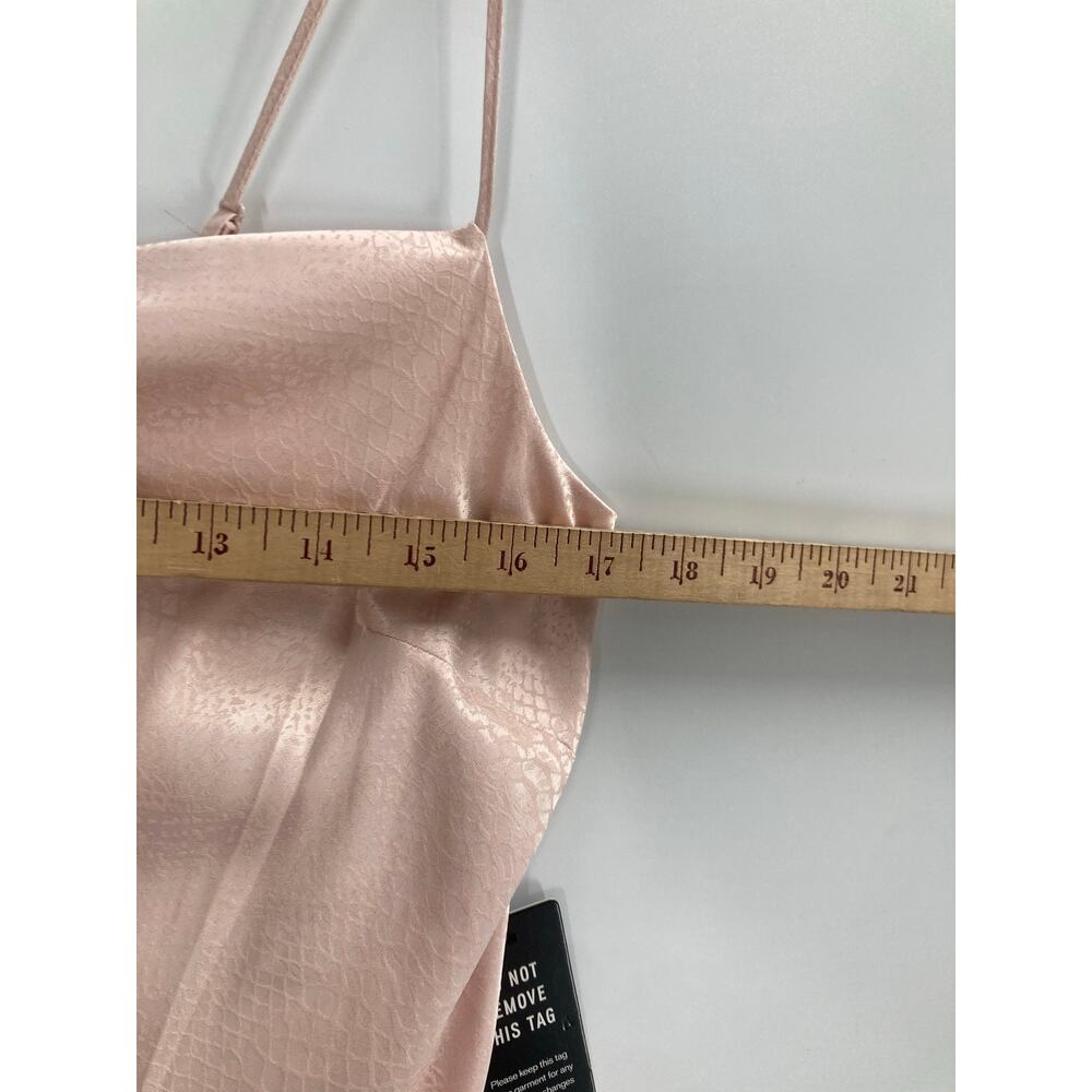 Express Satin Light Pink Reptiles Embossed Slip Dress MIDI Women’s Medium NEW - Picture 5 of 11